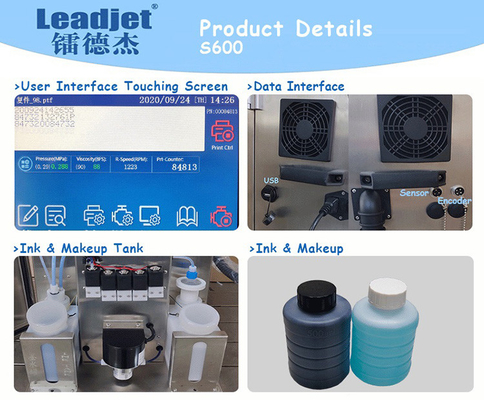 Machine d'impression de date de l'échéance S610 et de numéro de lot, imprimante à jet d'encre de Leadjet For Plastic Bags